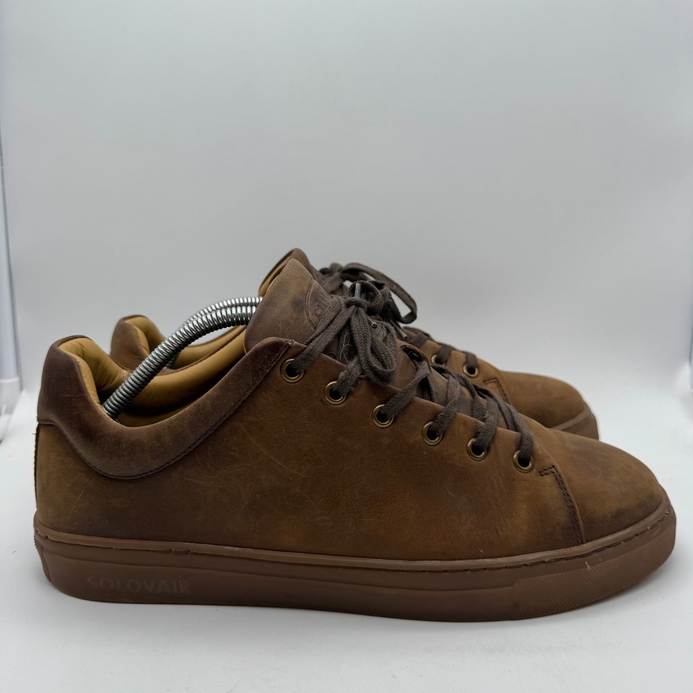Solovair Brown Crazy Horse Leather‎ Low Top Sneakers Mens 9.5 Made in England